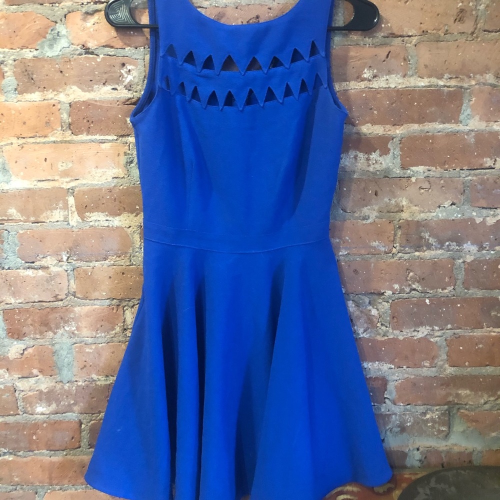 Bright blue skater dress